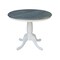 International Concepts 36 in. Round Extension Dining Table with 2 Madrid LadderBack Chairs - 3 Piece Dining Set K05-36RXT-C2-2 - alternate 3
